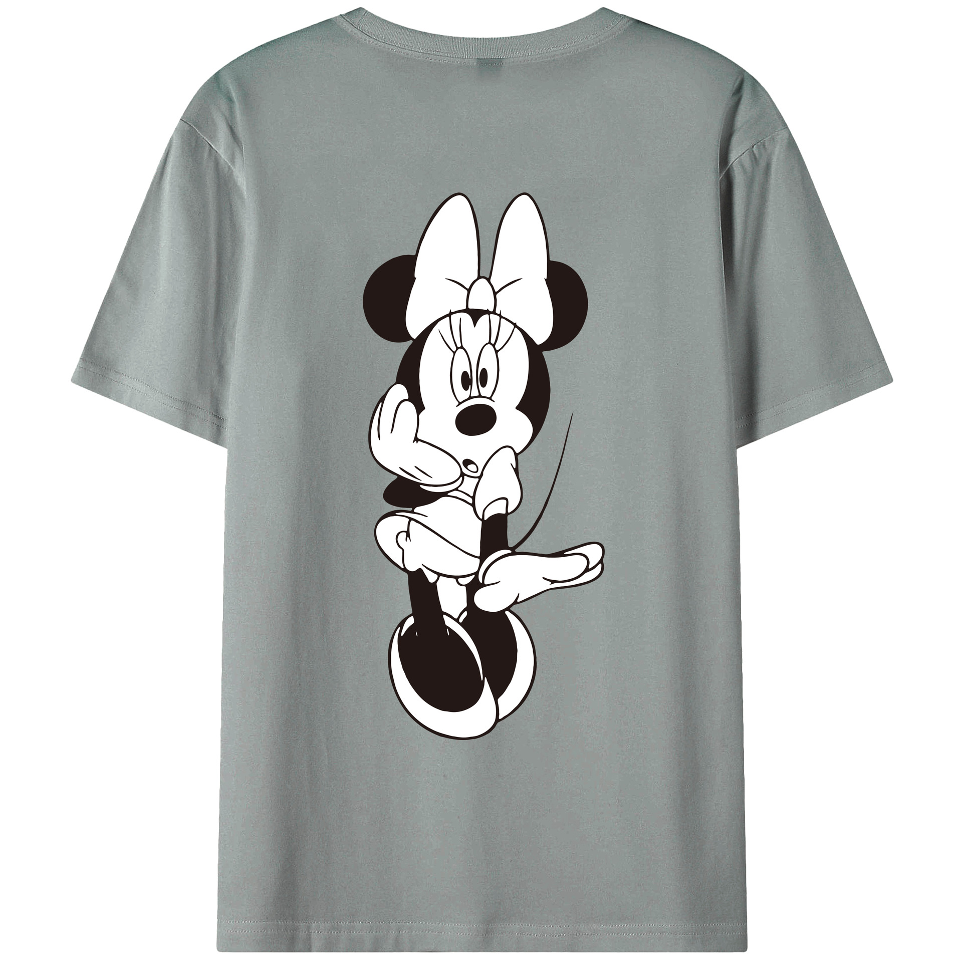 ミッキーマウス Mickey Mouse 綿100％ メンズ半袖Tシャツ（バックプリント） 通気性